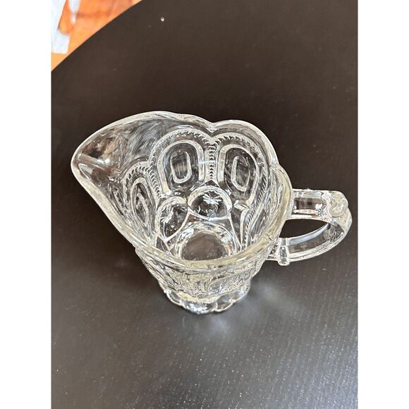 Vintage L.E. Smith Glass Crystal Glass Moon and Stars Creamer Pitcher - Picture 3 of 5